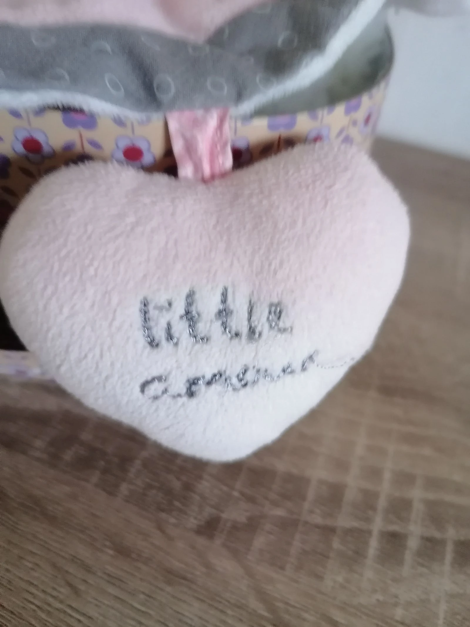 Pelúcia plana cabeça e redonda cabeça de camundongo, rosa, sauthon lilibelle – photo 3